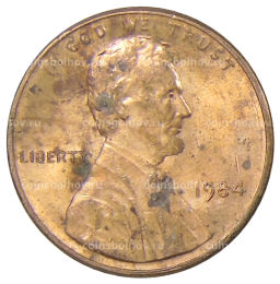 Монета 1 цент 1984 года США