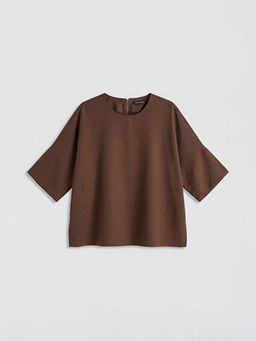 Bisiklet Yaka Oversize Bluz