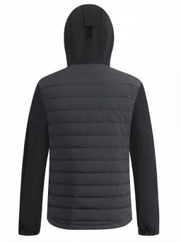 Куртка мужская гибридная стёганая с капюшоном с графеновой подкладкой черного цвета 9627_1Ch