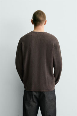 HENLEY NECK TEXTURED JUMPER - Zara фото 11