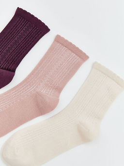 Kendinden Desenli Kad?n Soket ?orap 5li Paket