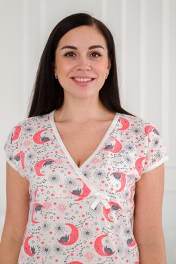 Ночная сорочка из кулирки Социал спущенное плечо созвездие - Амадэль фото 2