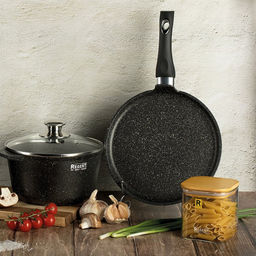 Кастрюля с антипригарным покрытием Cosmo 3,8л, д15см, h24см, s3,8мм, дно s4,5мм, стеклянная крышка с пароотводом, эргономичная ручки, литой алюминий, цветная коробка, Regent (Китай) - Домашняя мода фото 6