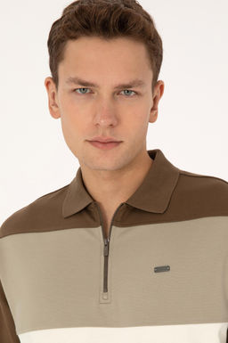 Erkek Comfort Fit Yar_m Fermuarl_ Haki Sweatshirt - U.s. polo assn фото 2