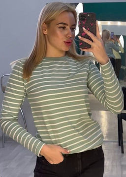 Лонгслив хлопок 95%, лайкра 5% фисташковый - Binita фото 21