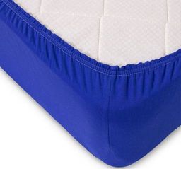 Трикотажная простыня на резинке (синяя) 200*200 см. хлопок 100% - Лен поволжья фото 2