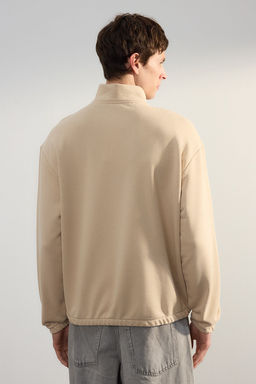 TRENDYOL MAN Tas Oversize/Genis Kesim Dik Yaka Fermuarl? Ici Polar Biyeli 100% Pamuk Sweatshirt TMNAW25SW00033 - Trendyolmilla фото 5