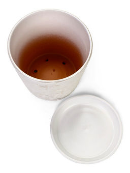 Горшок цветочный с поддоном 4,75 л, d22/h20 см белый керамика, "Венера" (М)