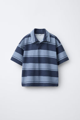 STRIPED SWEATSHIRT POLO SHIRT
