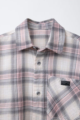 CHECK SHIRT WITH LABEL - Zara фото 3