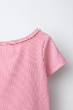 CAMISETA RIB JOYAS / Rosa - Zara фото 4