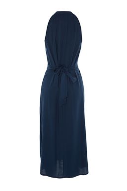 Lacivert Kusakl? Hakim Yaka Midi Dokuma Gomlek Elbise TWOSS19XM0112 - Trendyolmilla фото 7