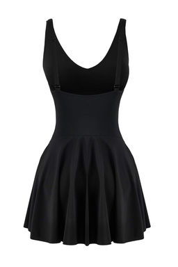 Siyah Drapeli V Yaka Elbise Mayo TBESS26MA00002 - Trendyolmilla фото 4