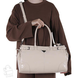 Сумка женская кожаная 1165TH apricot white Polina&Eiterou   в Новосибирске
