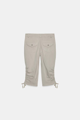 PANTAL?N CAPRI FRUNCES / Gris claro - Zara фото 7