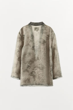 BEADED PRINTED ORGANZA KIMONO - Zara фото 17