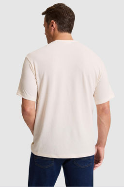 Erkek Krem Comfort Fit Bisiklet Yaka Ti__rt