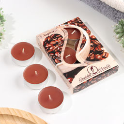 Цена за 2 шт. Набор свечей ароматических чайных «Эспрессо», 3.8×1.6 см, 3.5 ч, 12 г, 6 шт.