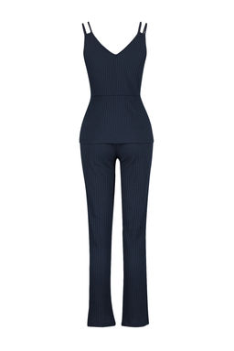 Trendyolmilla Antrasit Fitilli Ip Ask?l? Orme Pijama Tak?m? THMSS21PT0125 фото 21