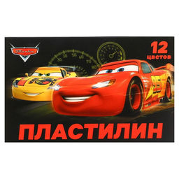 Цена за 2 шт. Пластилин 12 цветов, 180 г, Тачки