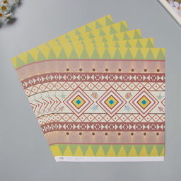 Бумага для скрапбукинга «Этника», плотность 180 г, набор 5 шт., 30.5×32 см