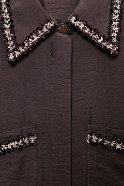 TEXTURED SHIRT WITH PIPING - Zara фото 9