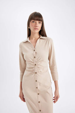 Бенгалинское платье миди с короткими рукавами - Defacto фото 7