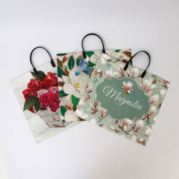 Цена за 10 шт. Пакет Ассорти цветы, полиэтиленовый с пластиковой ручкой, МИКС 100 мкм 38?35 см