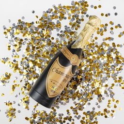 Пневмохлопушка Бутылка Шампанское, Круги фольга, 40 см - Simaland фото 2