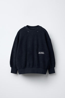 BOUCLE EMBROIDERED TEXT SWEATSHIRT
