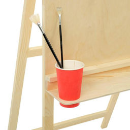 Мольберт тип «Хлопушка», 120×60×65 см, планшет 60×60 см, полка с двумя подстаканниками, неокрашенное дерево, Calligrata