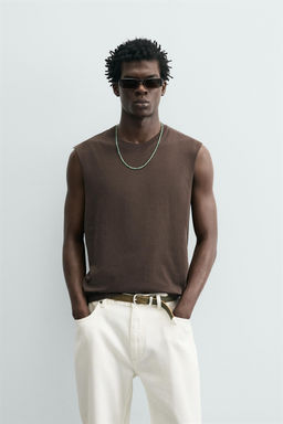 CAMISETA TANK LIGHTWEIGHT RELAXED FIT / Marr?n - Zara фото 2