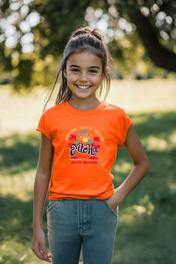 Ekru K?z Cocuk %100 Pamuk Slogan Bask?l? Regular Kal?p Karpuz Kol Orme T-Shirt TKDSS25TS00050 - Trendyolmilla фото 6