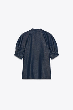 ZW COLLECTION DENIM SHIRT WITH TIES - Zara фото 6