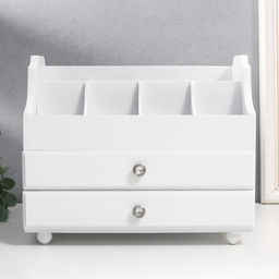 Шкатулка дерево для украшений и косметики 2 выдвижных ящика белая 26х16,5х21,7 см - Simaland фото 2