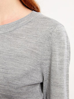 Bisiklet Yaka D?z Uzun Kollu Kad?n Triko Kazak