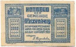 Банкнота 20 геллеров 1920 года Австрия  Питценберг (нотгельд)