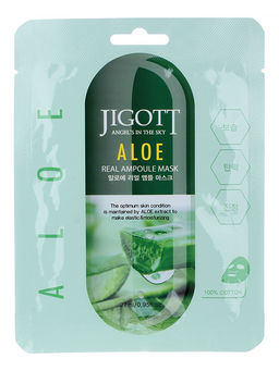 JGT Маска на тканевой основе JIGOTT ALOE REAL AMPOULE MASK