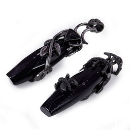 Подвеска натуральный камень Черный агат в стиле БОХО 5,5см