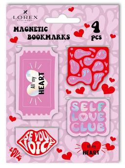Закладки для книг магнитные LOREX BOOKLOVER PINKY RED 3шт