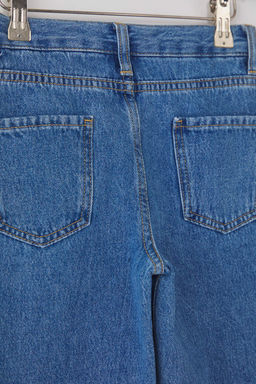 Mavi K?z Cocuk Genis Paca Y?ld?z Desenli %100 Pamuk Lastikli Denim Pantolon TKDAW25PL00001 - Trendyolmilla фото 10