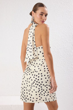TRENDYOLMILLA Cok Renkli Puantiyeli Dokuma Saten K?sa S?k Elbise TPRSS25EL00242  фото 2
