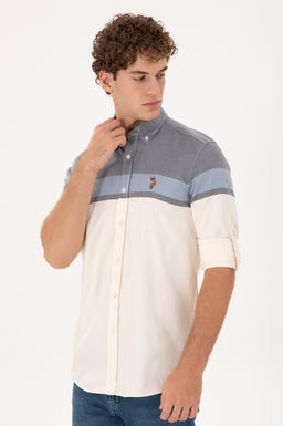 Мужская темно-синяя рубашка с длинным рукавом - U.s. polo assn фото 3