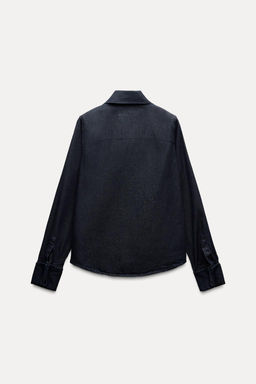 ZW COLLECTION DENIM SHIRT WITH BOW - Zara фото 6