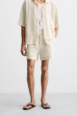 TEXTURED CROCHET BERMUDA SHORTS - Zara фото 12