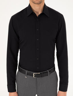 Siyah Regular Fit Uzun Kollu G_mlek