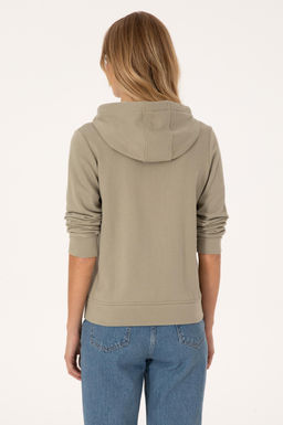 Kad_n A__k Haki Fermuarl_ Kap__onlu Basic Sweatshirt - U.s. polo assn фото 5