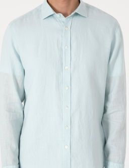 Su Ye_ili %100 Keten Regular Fit Uzunkollu G_mlek - Pierre cardin фото 6