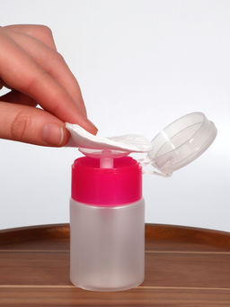 Цена за 2 шт. Флакон с помпой, 75 мл, розовый, прозрачный