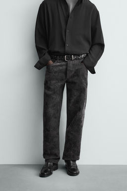 ABSTRACT JACQUARD STRAIGHT-LEG JEANS - Zara фото 2